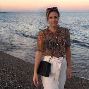 Floral & Colourful Vintage Zara Ruffle Blouse